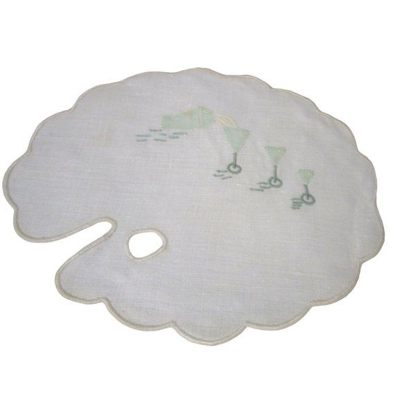 Vintage Martini Shaker Artist Palette Cocktail Napkin Applique Embroidery GUC - Picture 9 of 16